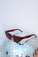 Óculos de Sol Gatinho Slim Vermelho burgundy marmorizado - Colcci