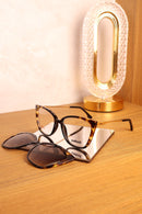 Armação de Grau com Clip-on Solar Quadrado Tartaruga havana - Colcci